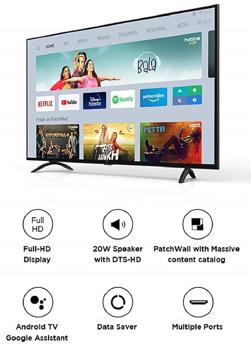 Mi 108 cm (43 Inches) Full HD Android Smart LED TV 4A PRO | L43M5-AN (Black)