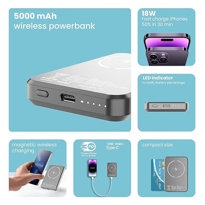 Stuffcool Click Wireless Powerbank 5000mAh