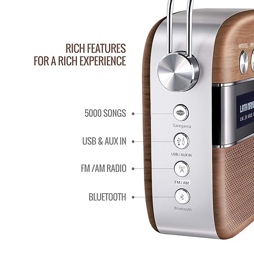 Saregama Carvaan Premium - Oakwood Brown