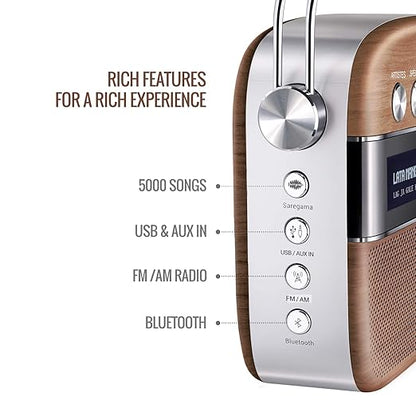 Saregama Carvaan Premium - Oakwood Brown